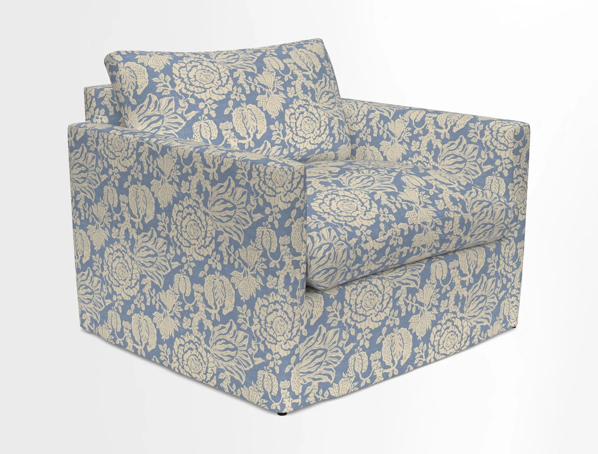 Heyshott Snuggler in Two Tone Plain Biscuit. Loose cover option available