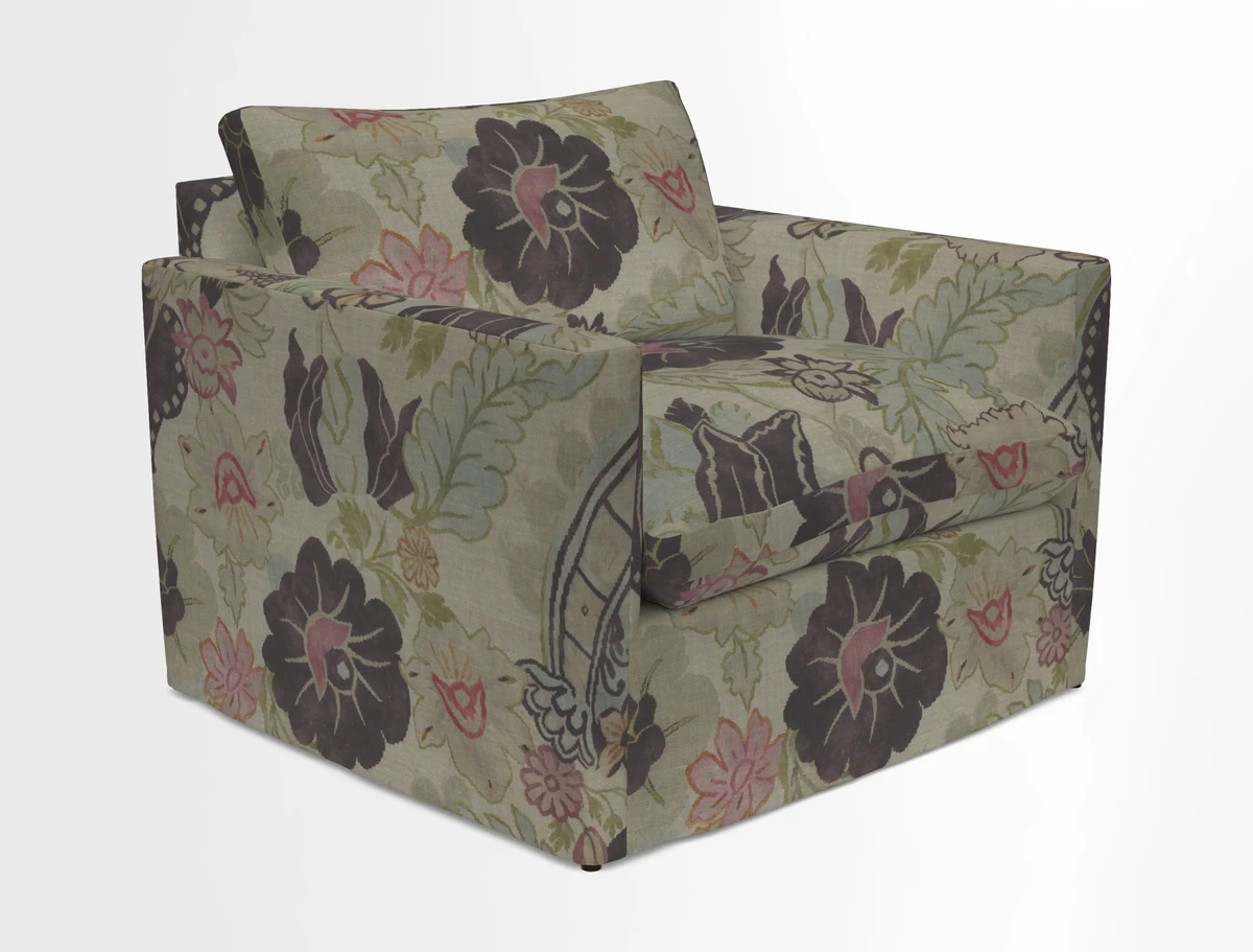Heyshott Snuggler in Two Tone Plain Biscuit. Loose cover option available