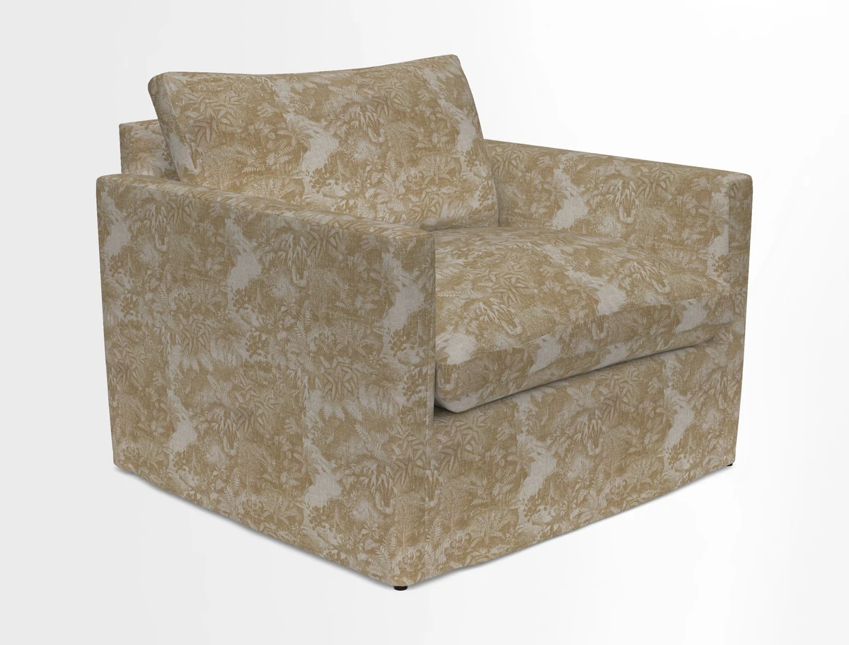Heyshott Snuggler in Two Tone Plain Biscuit. Loose cover option available