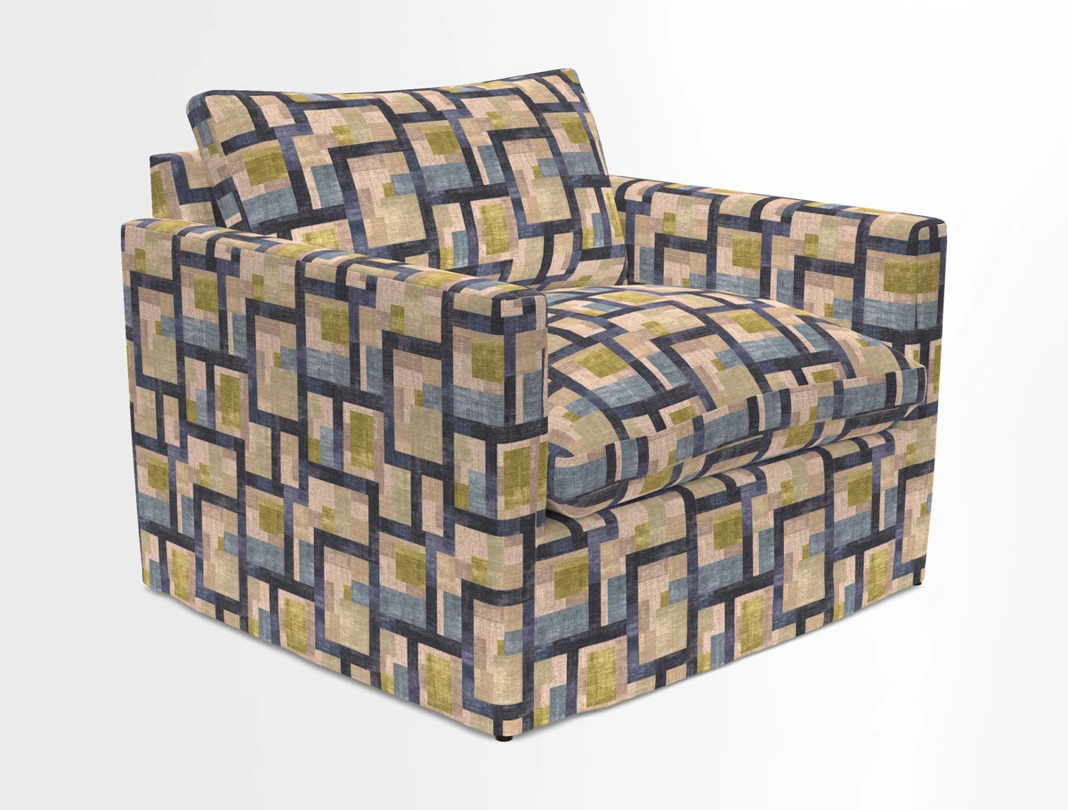 Heyshott Snuggler in Two Tone Plain Biscuit. Loose cover option available