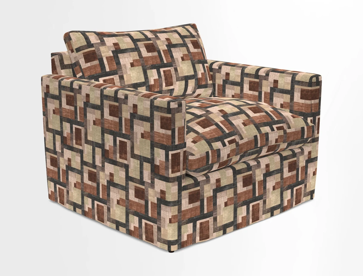 Heyshott Snuggler in Two Tone Plain Biscuit. Loose cover option available