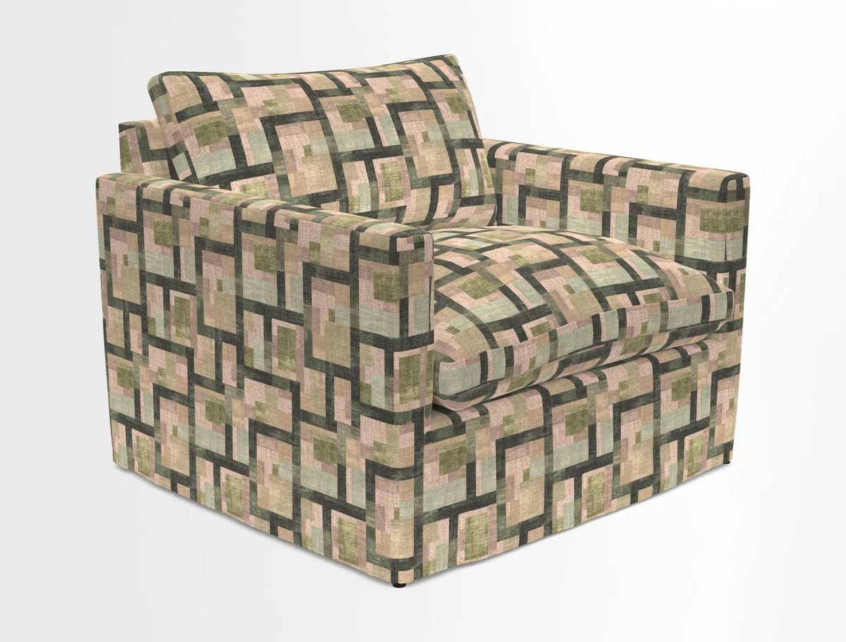 Heyshott Snuggler in Two Tone Plain Biscuit. Loose cover option available