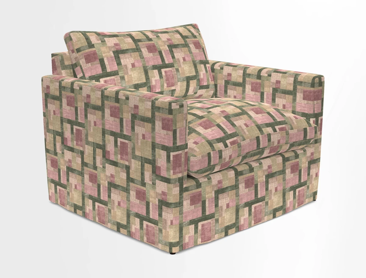 Heyshott Snuggler in Two Tone Plain Biscuit. Loose cover option available