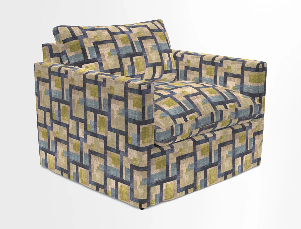 Heyshott Snuggler in Two Tone Plain Biscuit. Loose cover option available