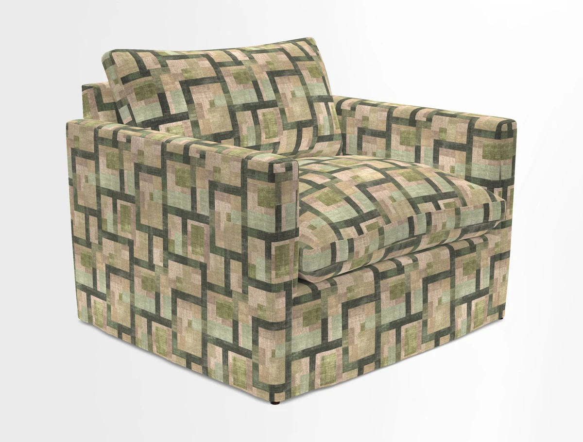 Heyshott Snuggler in Two Tone Plain Biscuit. Loose cover option available