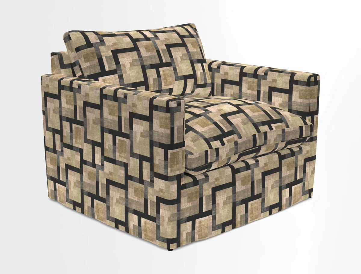 Heyshott Snuggler in Two Tone Plain Biscuit. Loose cover option available