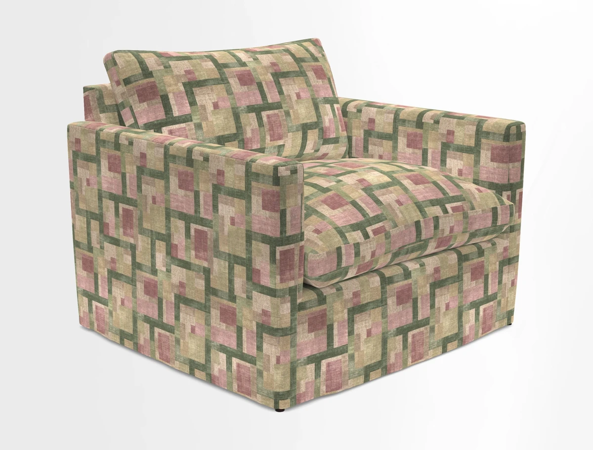Heyshott Snuggler in Two Tone Plain Biscuit. Loose cover option available