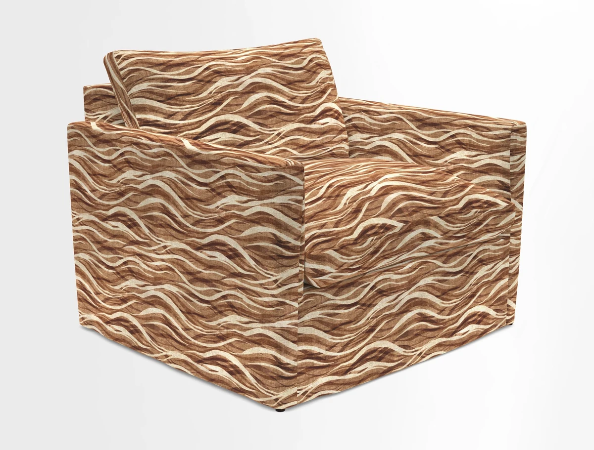 Heyshott Snuggler in Two Tone Plain Biscuit. Loose cover option available