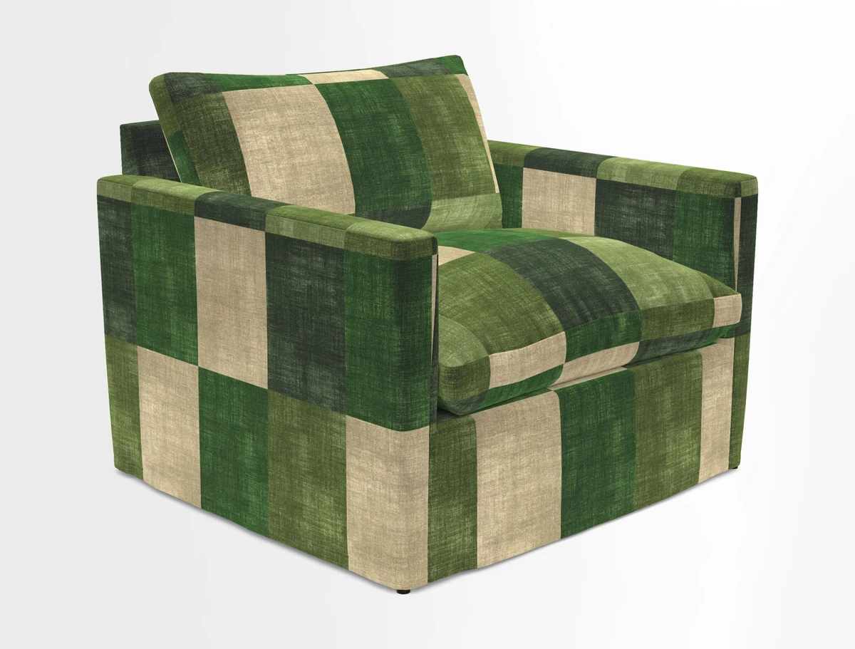 Heyshott Snuggler in Two Tone Plain Biscuit. Loose cover option available