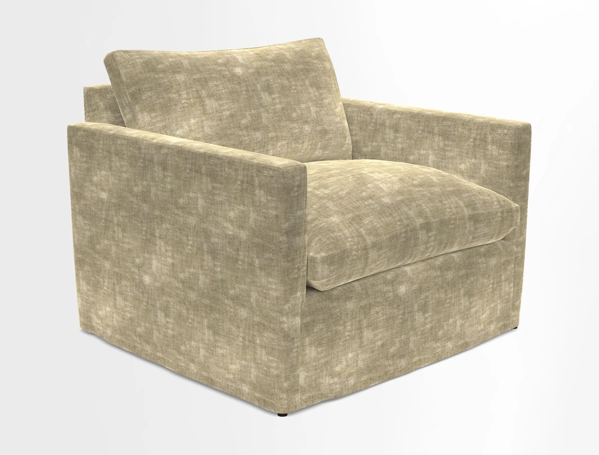 Heyshott Snuggler in Two Tone Plain Biscuit. Loose cover option available