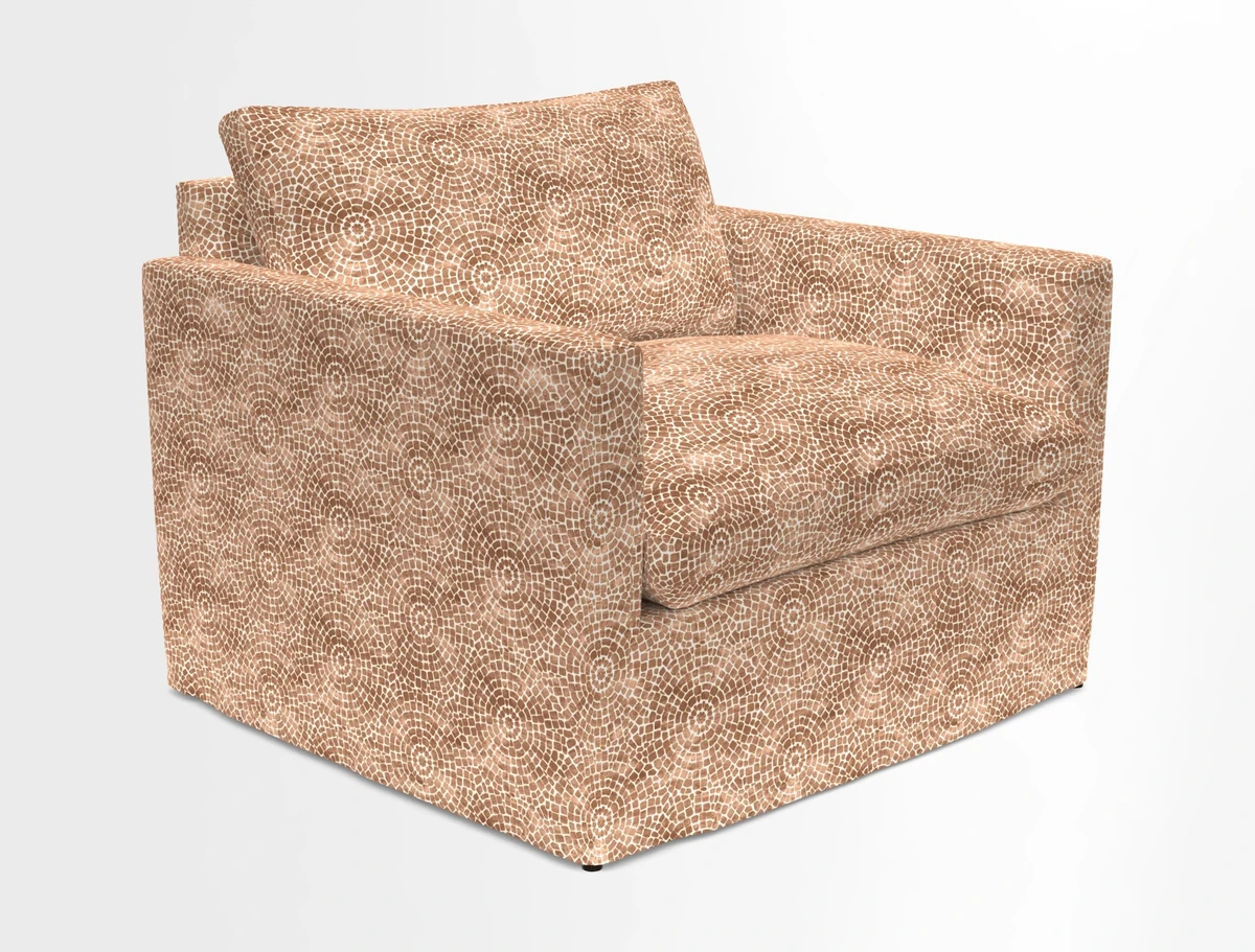Heyshott Snuggler in Two Tone Plain Biscuit. Loose cover option available