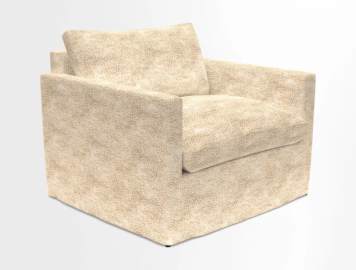 Heyshott Snuggler in Two Tone Plain Biscuit. Loose cover option available