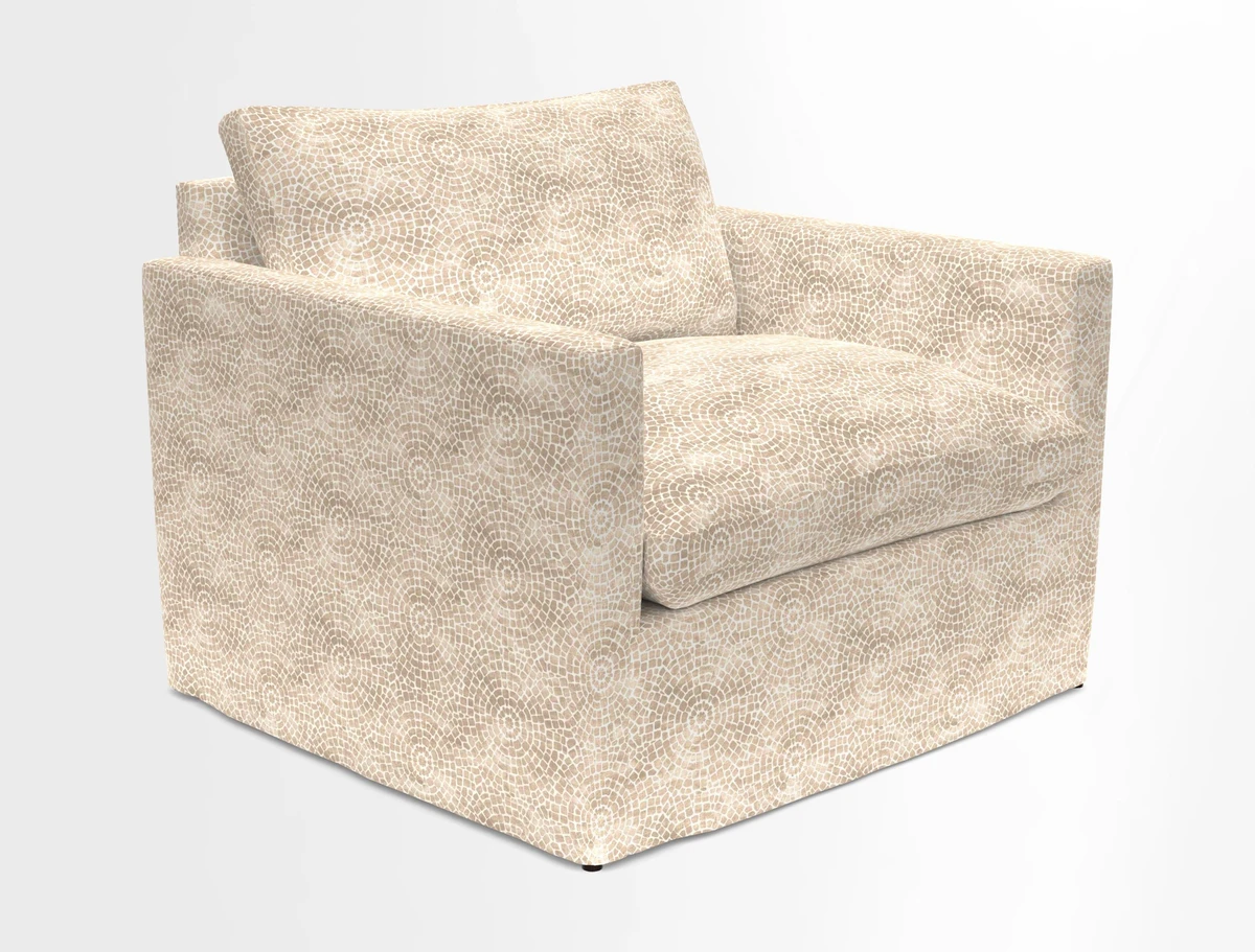 Heyshott Snuggler in Two Tone Plain Biscuit. Loose cover option available