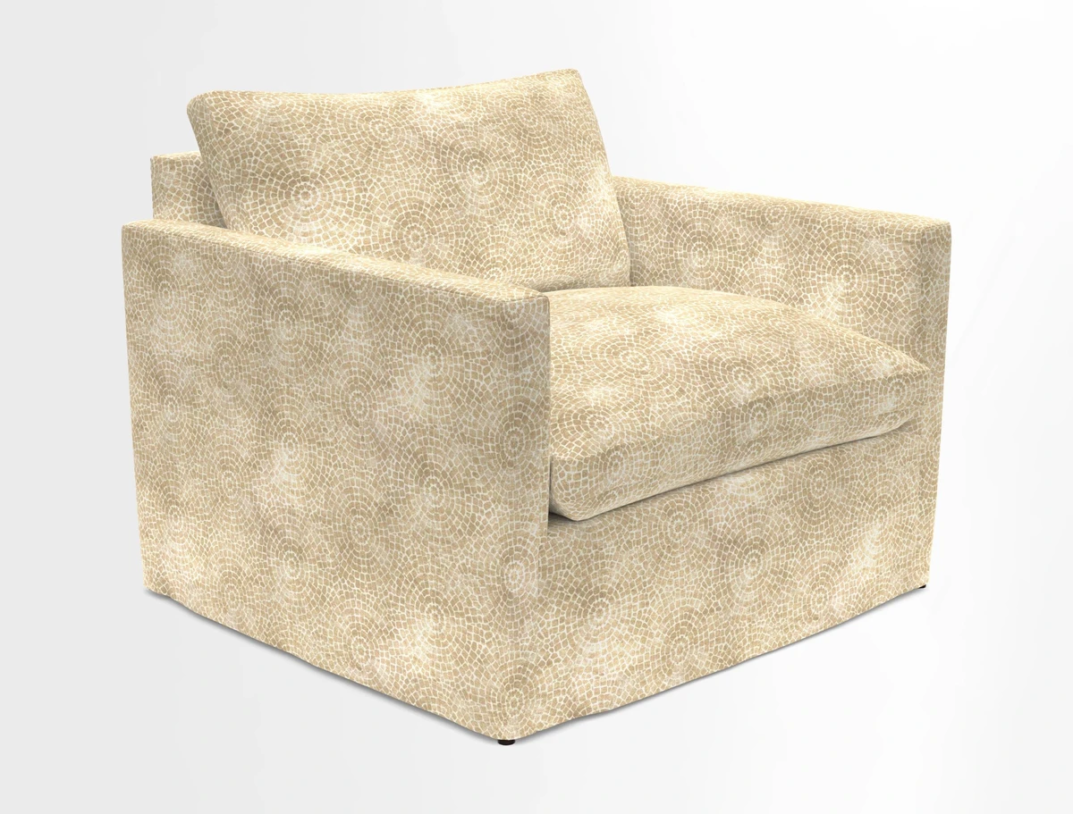 Heyshott Snuggler in Two Tone Plain Biscuit. Loose cover option available