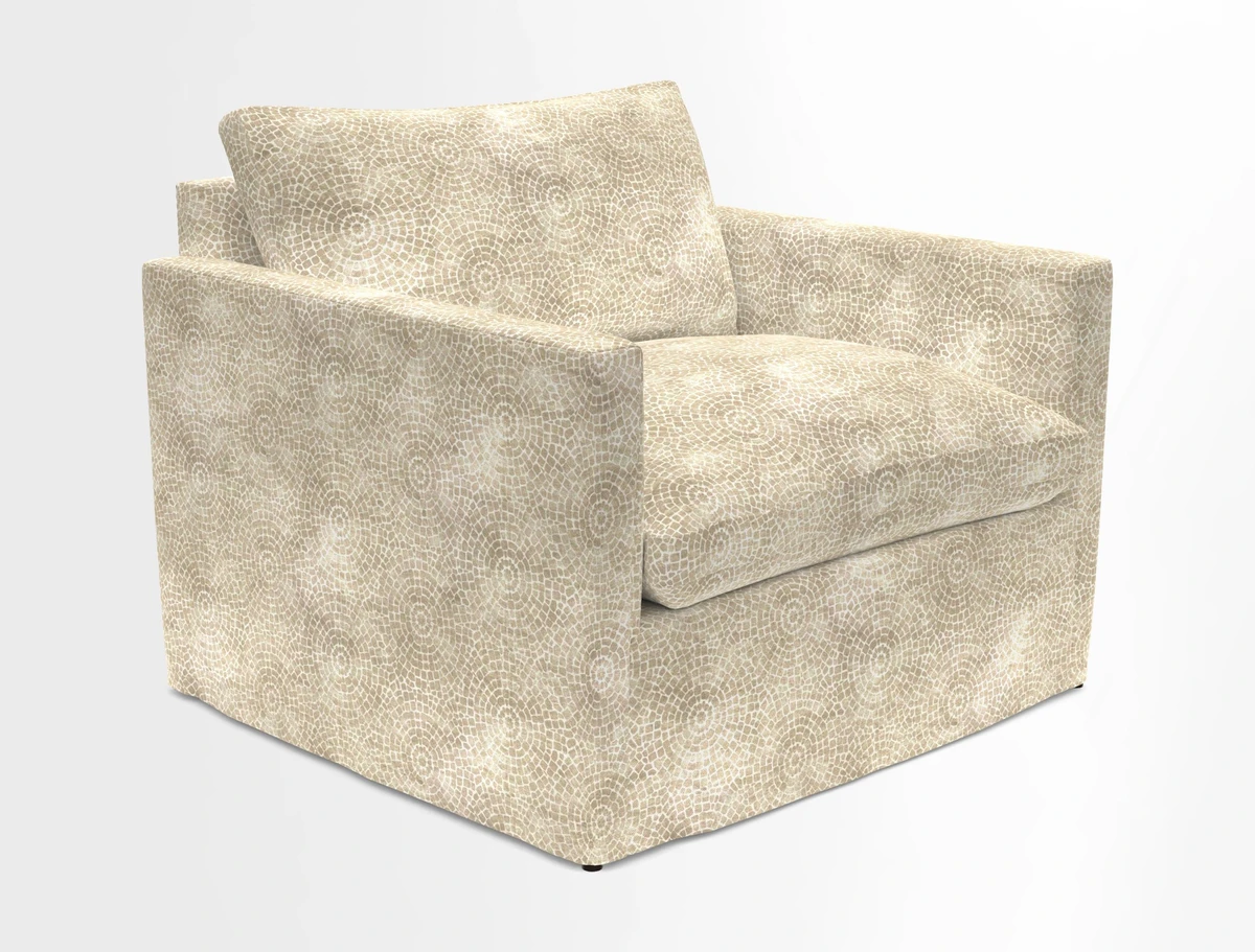Heyshott Snuggler in Two Tone Plain Biscuit. Loose cover option available