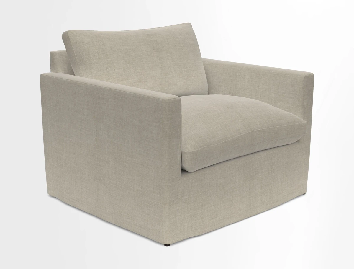 Heyshott Snuggler in Two Tone Plain Biscuit. Loose cover option available