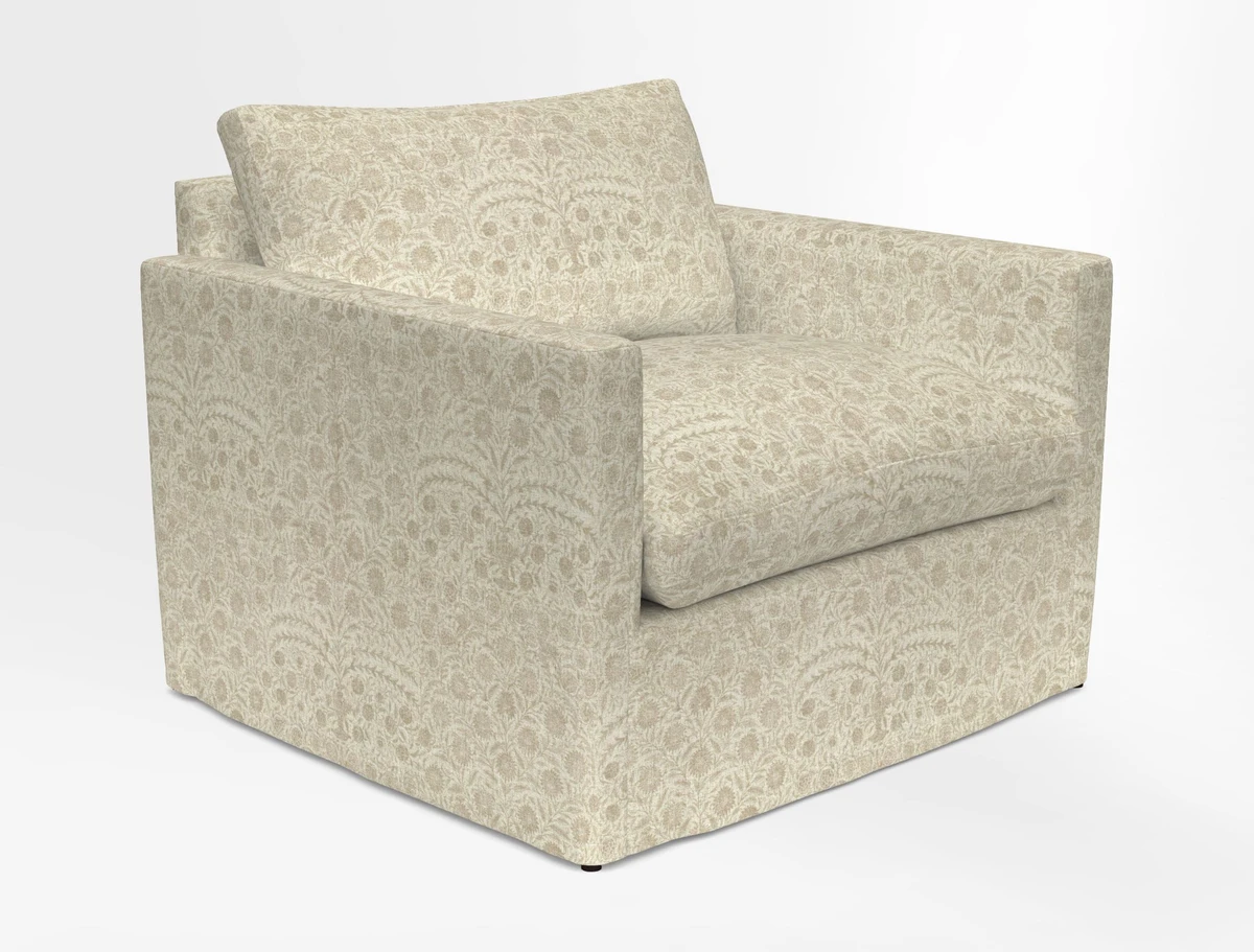 Heyshott Snuggler in Two Tone Plain Biscuit. Loose cover option available
