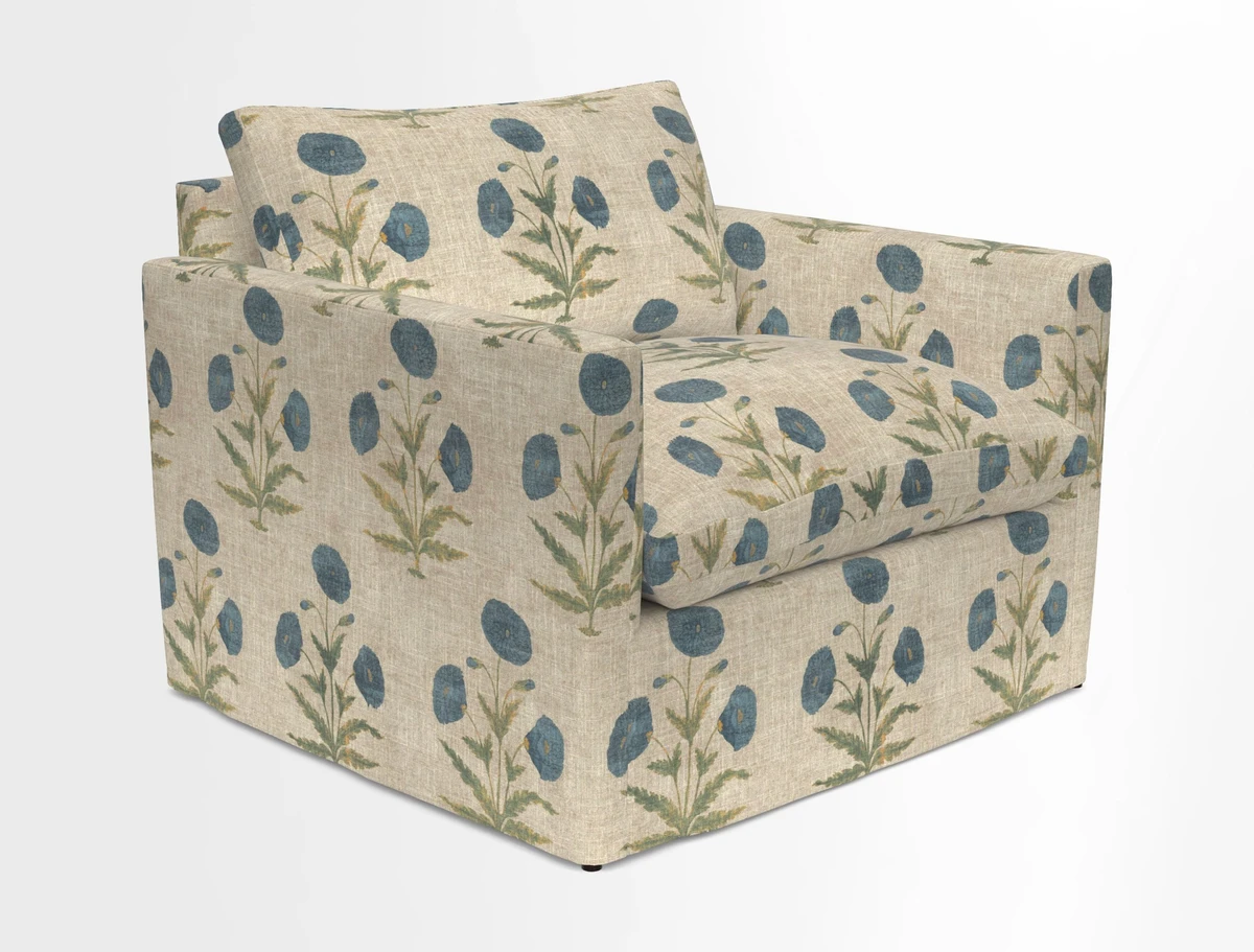 Heyshott Snuggler in Two Tone Plain Biscuit. Loose cover option available