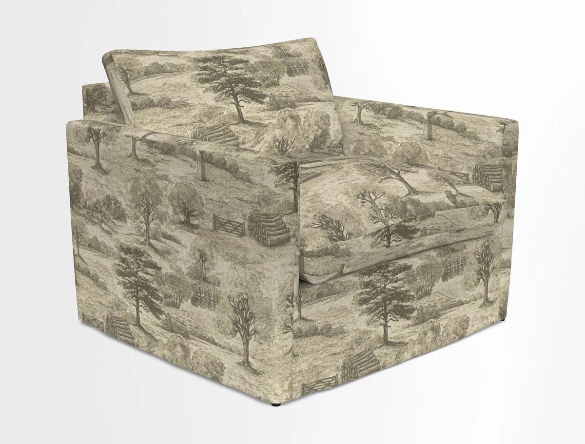 Heyshott Snuggler in Two Tone Plain Biscuit. Loose cover option available