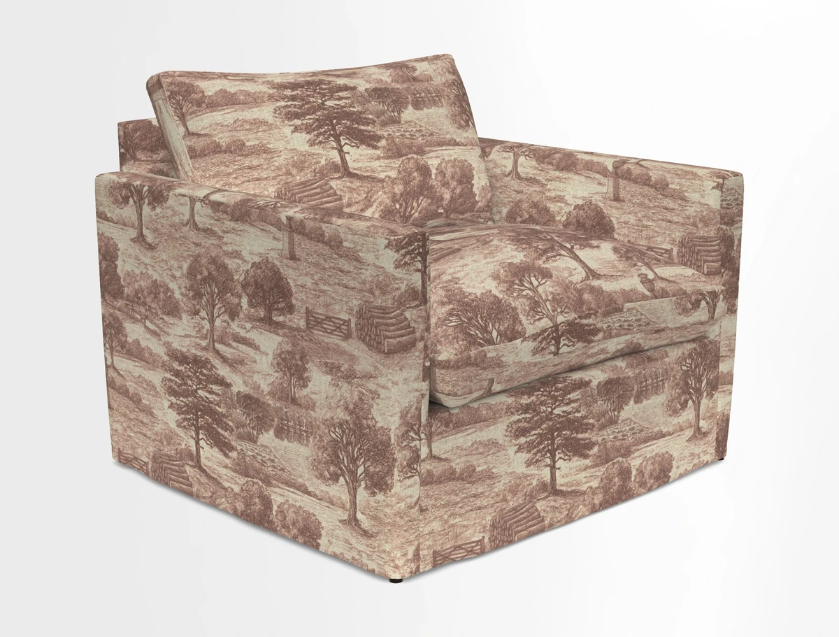Heyshott Snuggler in Two Tone Plain Biscuit. Loose cover option available