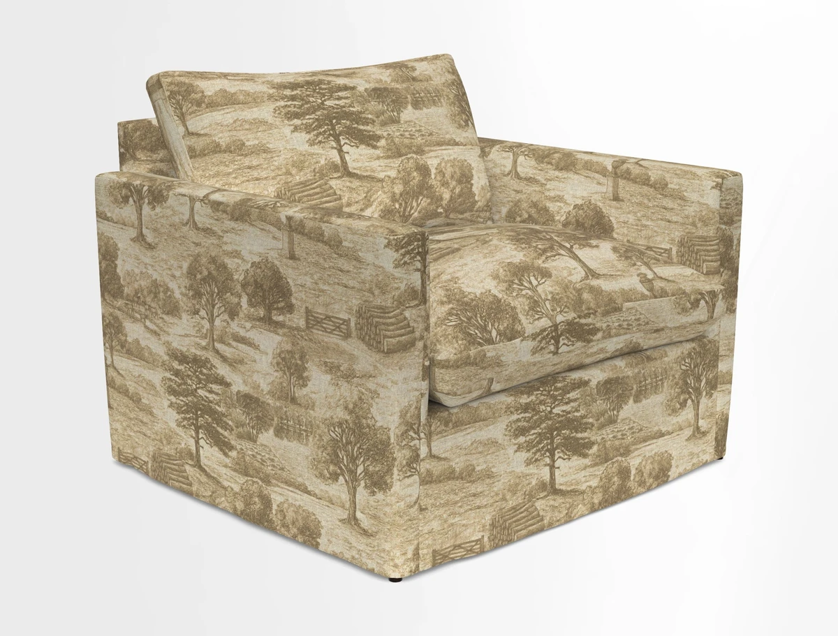 Heyshott Snuggler in Two Tone Plain Biscuit. Loose cover option available