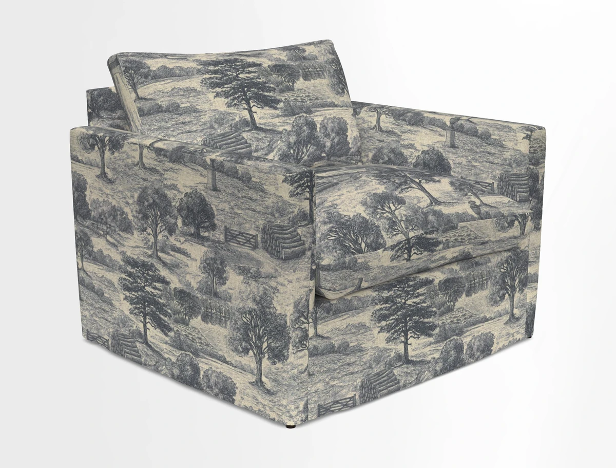 Heyshott Snuggler in Two Tone Plain Biscuit. Loose cover option available