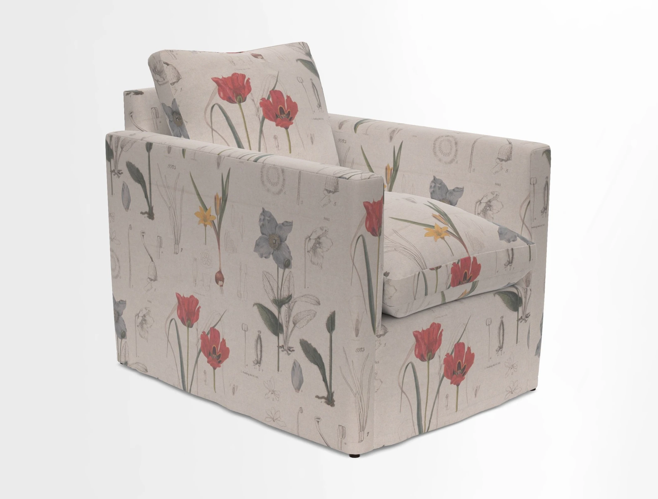 Heyshott Chair in Two Tone Plain Biscuit. Loose cover option available
