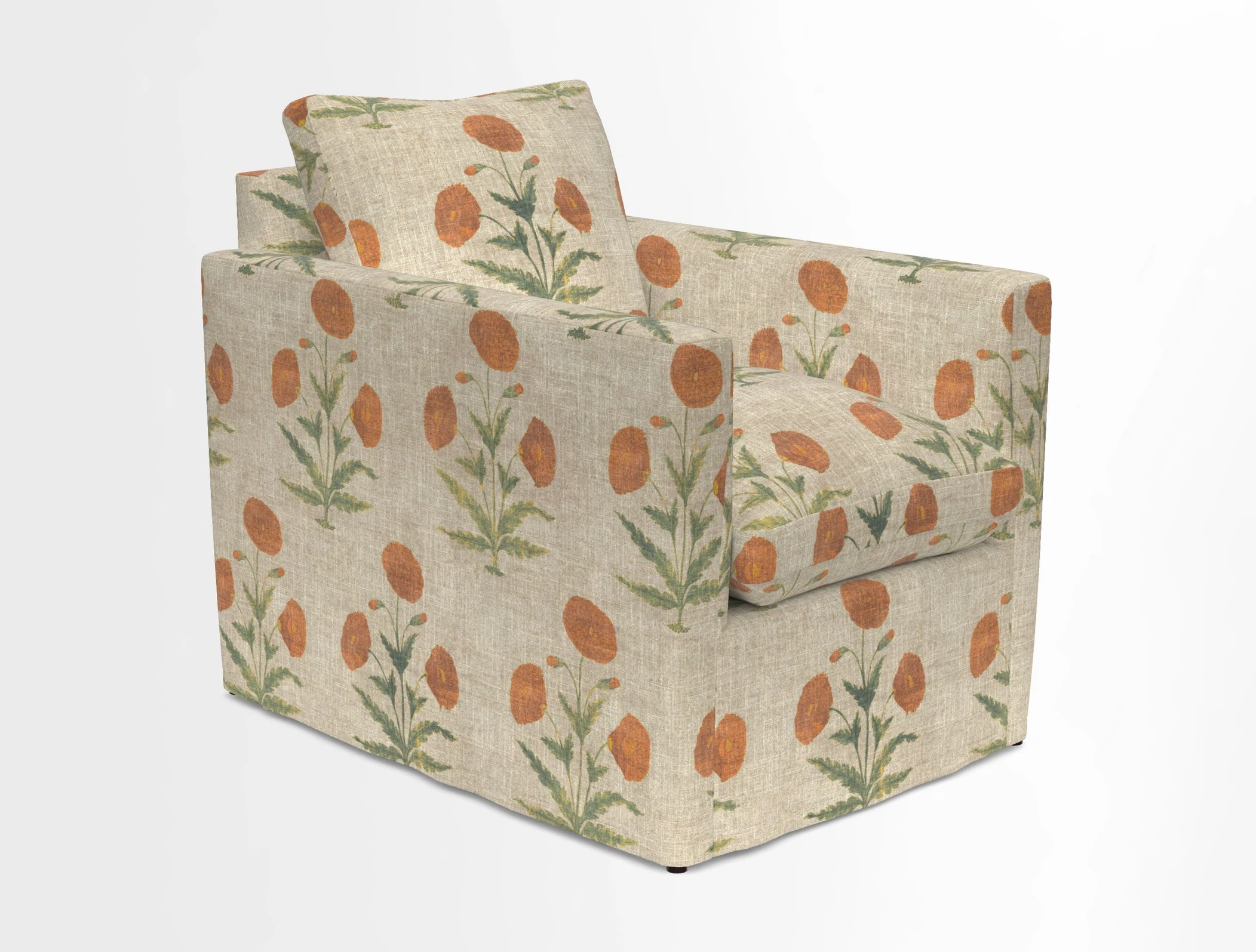 Heyshott Chair in Two Tone Plain Biscuit. Loose cover option available