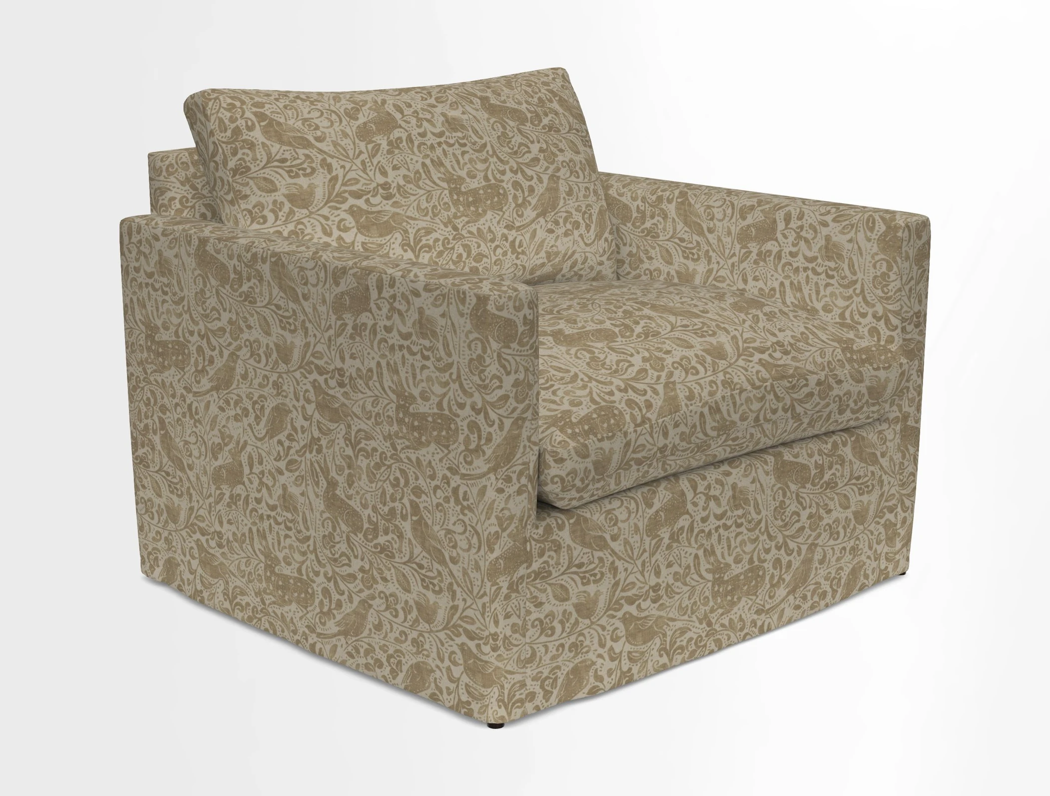 Heyshott Snuggler in Two Tone Plain Biscuit. Loose cover option available