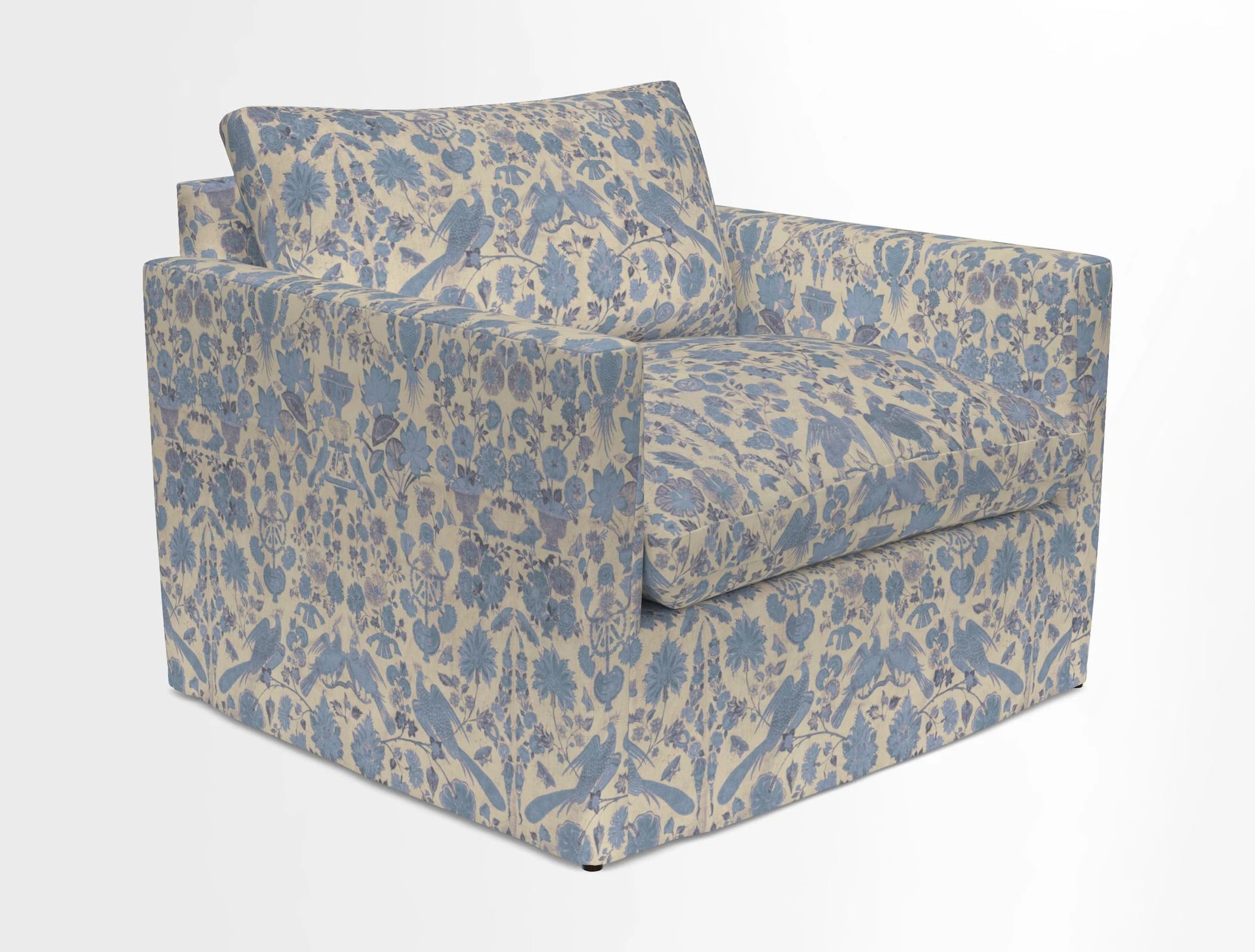 Heyshott Snuggler in Two Tone Plain Biscuit. Loose cover option available