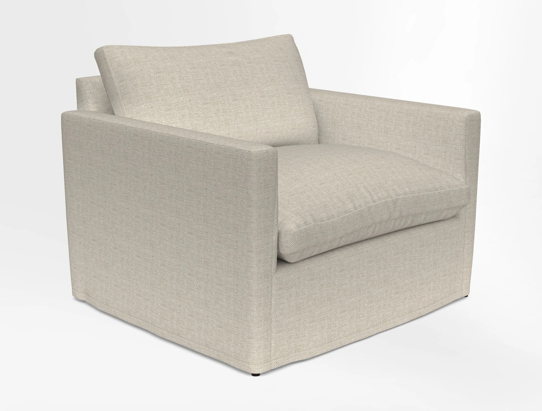 Heyshott Snuggler in Two Tone Plain Biscuit. Loose cover option available