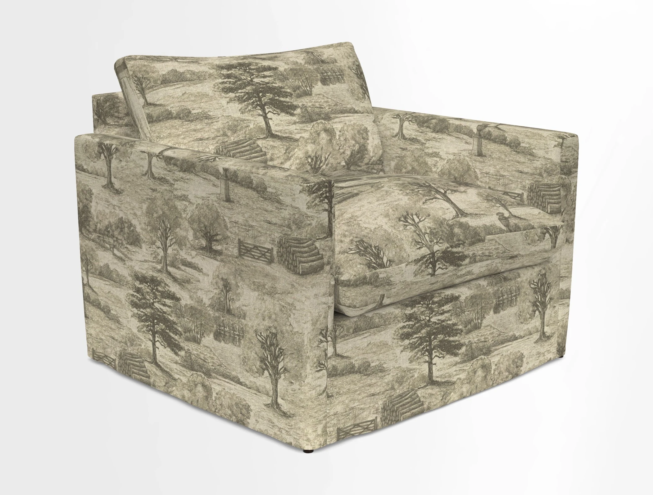 Heyshott Snuggler in Two Tone Plain Biscuit. Loose cover option available