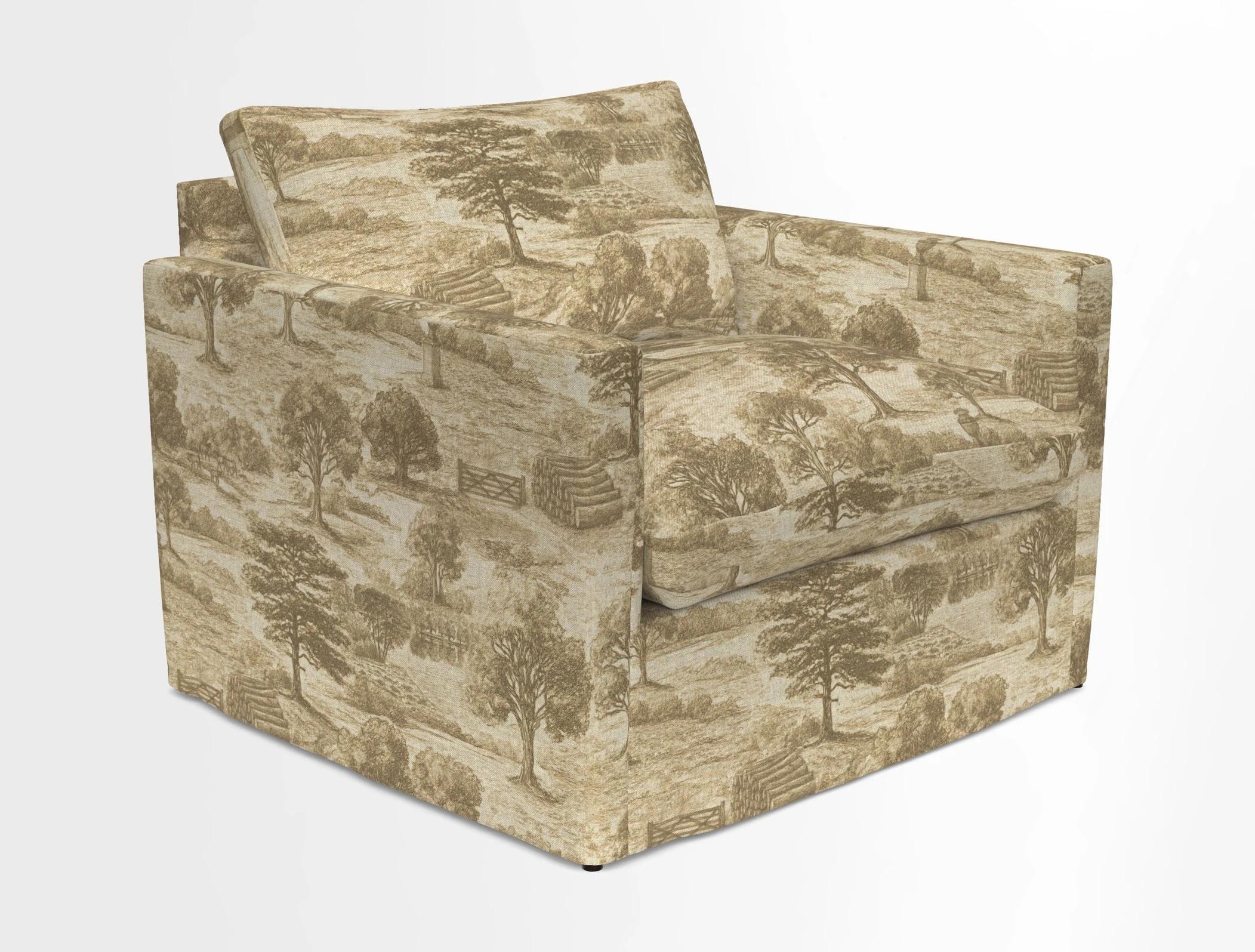 Heyshott Snuggler in Two Tone Plain Biscuit. Loose cover option available