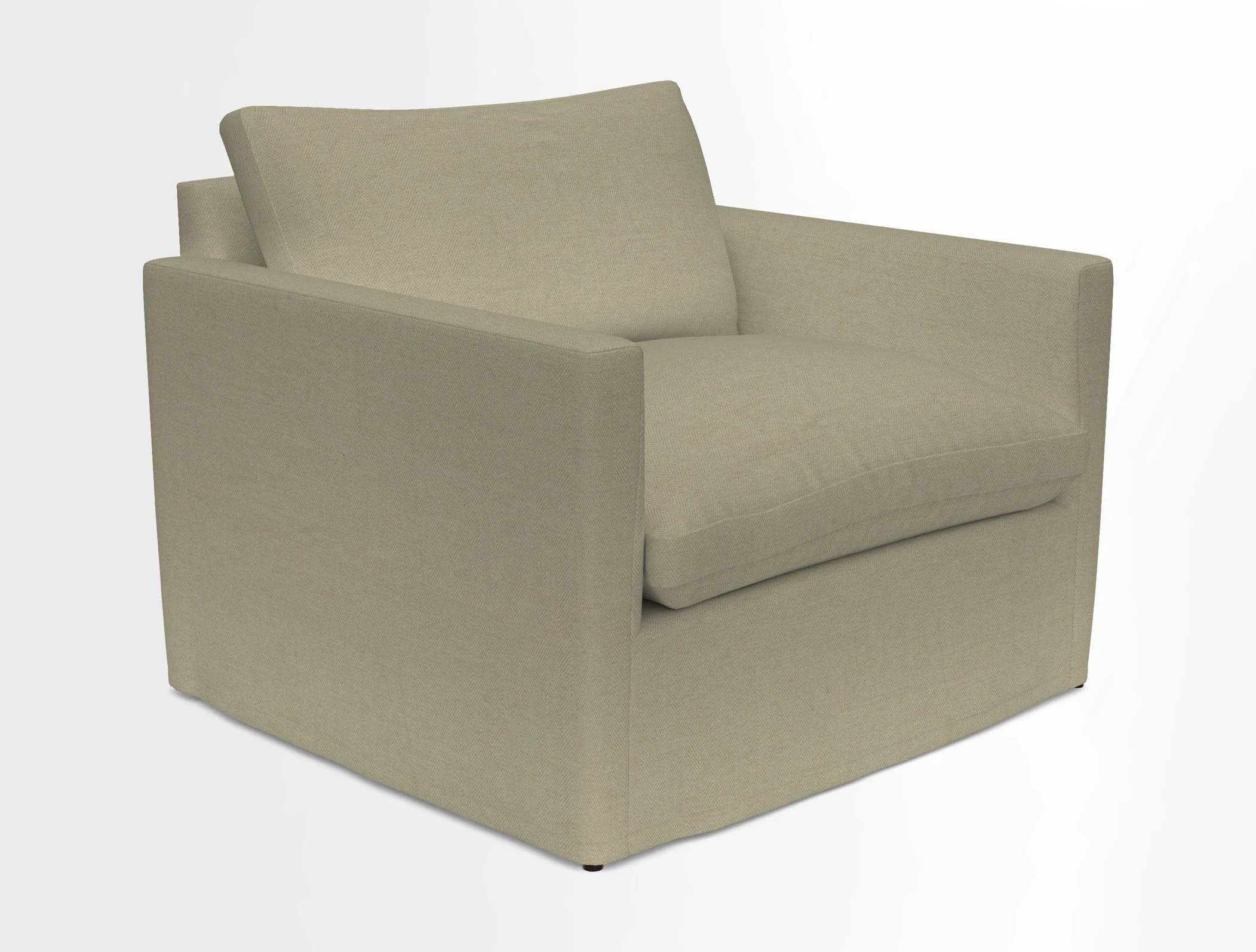 Heyshott Snuggler in Two Tone Plain Biscuit. Loose cover option available