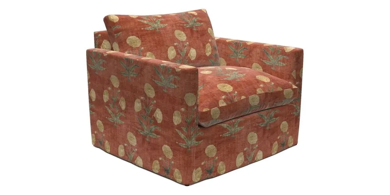 Heyshott Snuggler in Two Tone Plain Biscuit. Loose cover option available