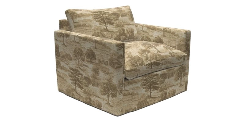 Heyshott Snuggler in Two Tone Plain Biscuit. Loose cover option available