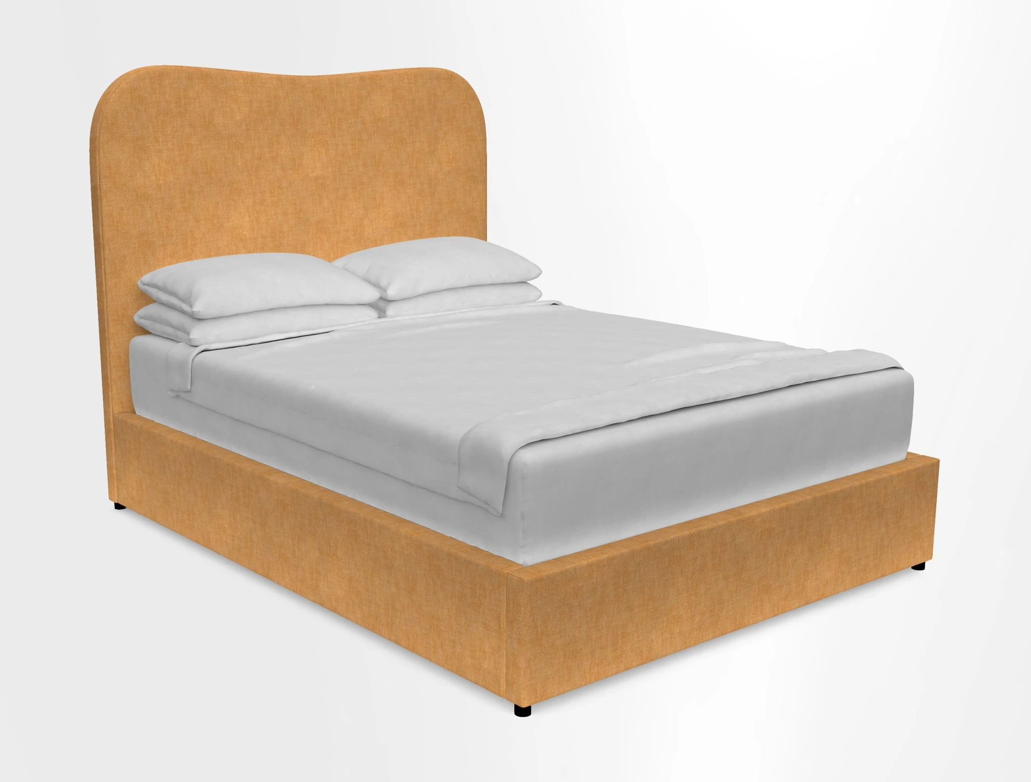Highgate King Bed in Linwood Tango Velvet Ochre