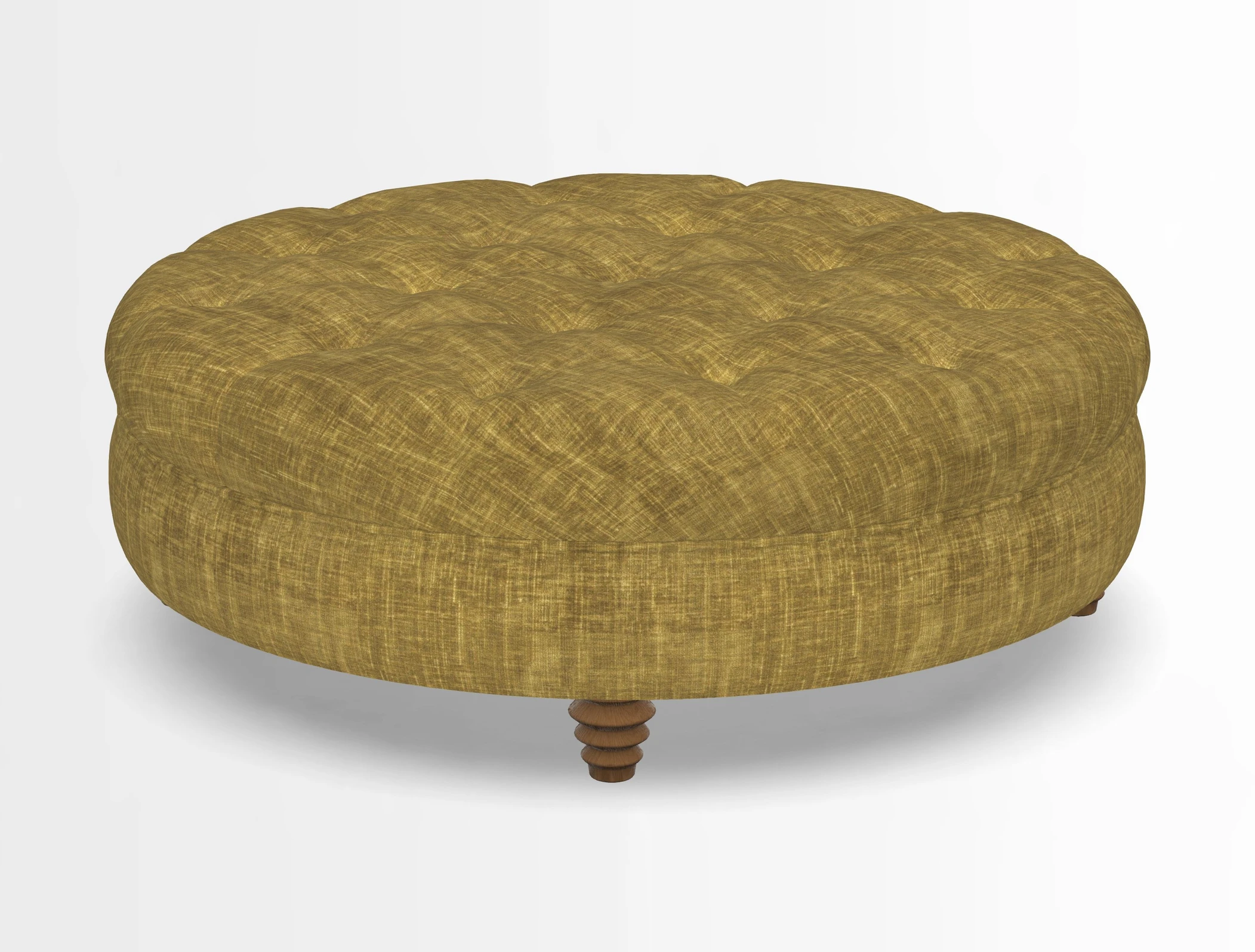 Helmsley Round Footstool in Linwood Omega Velvet Navy