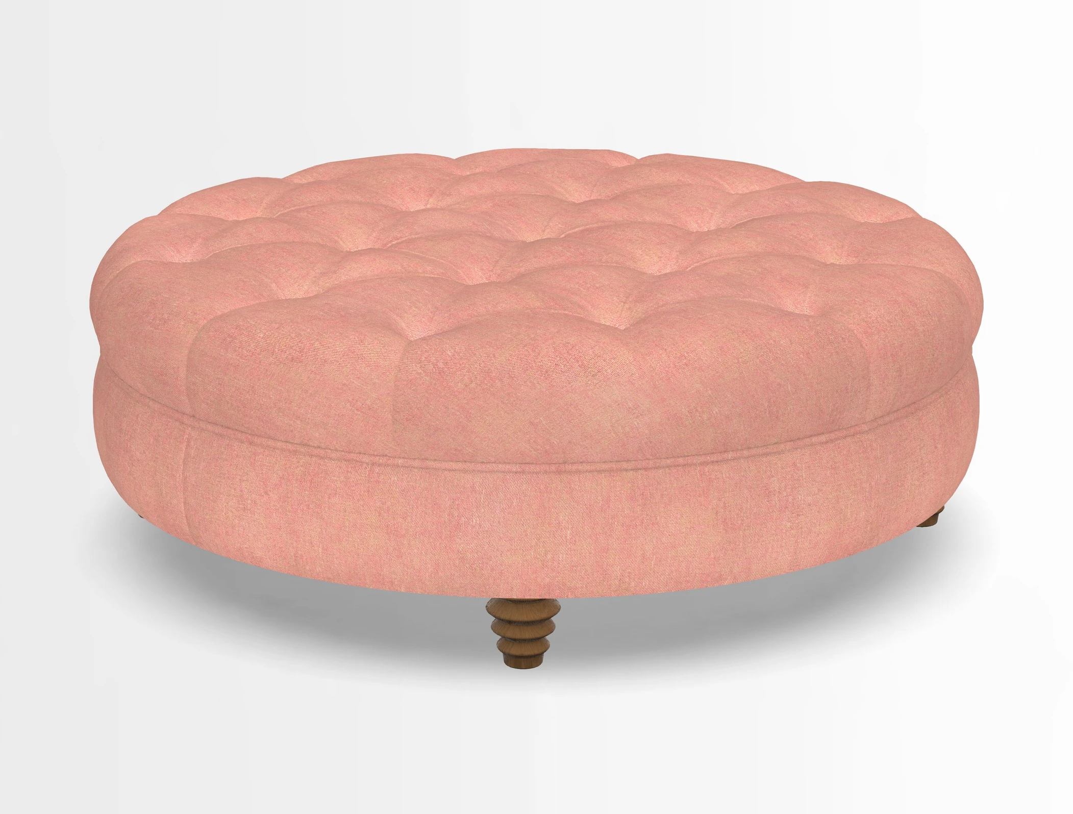 Helmsley Round Footstool in Linwood Omega Velvet Navy