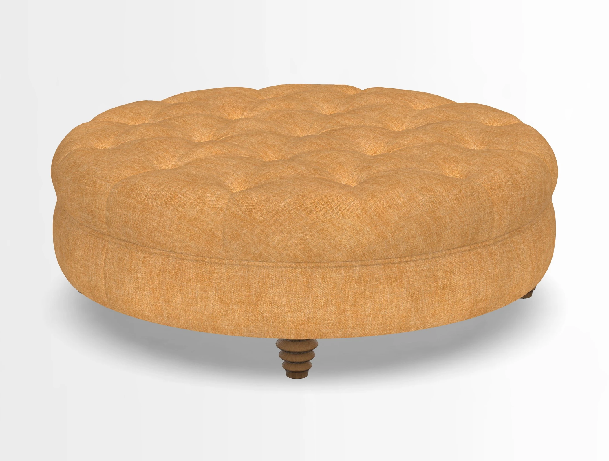 Helmsley Round Footstool in Linwood Omega Velvet Navy