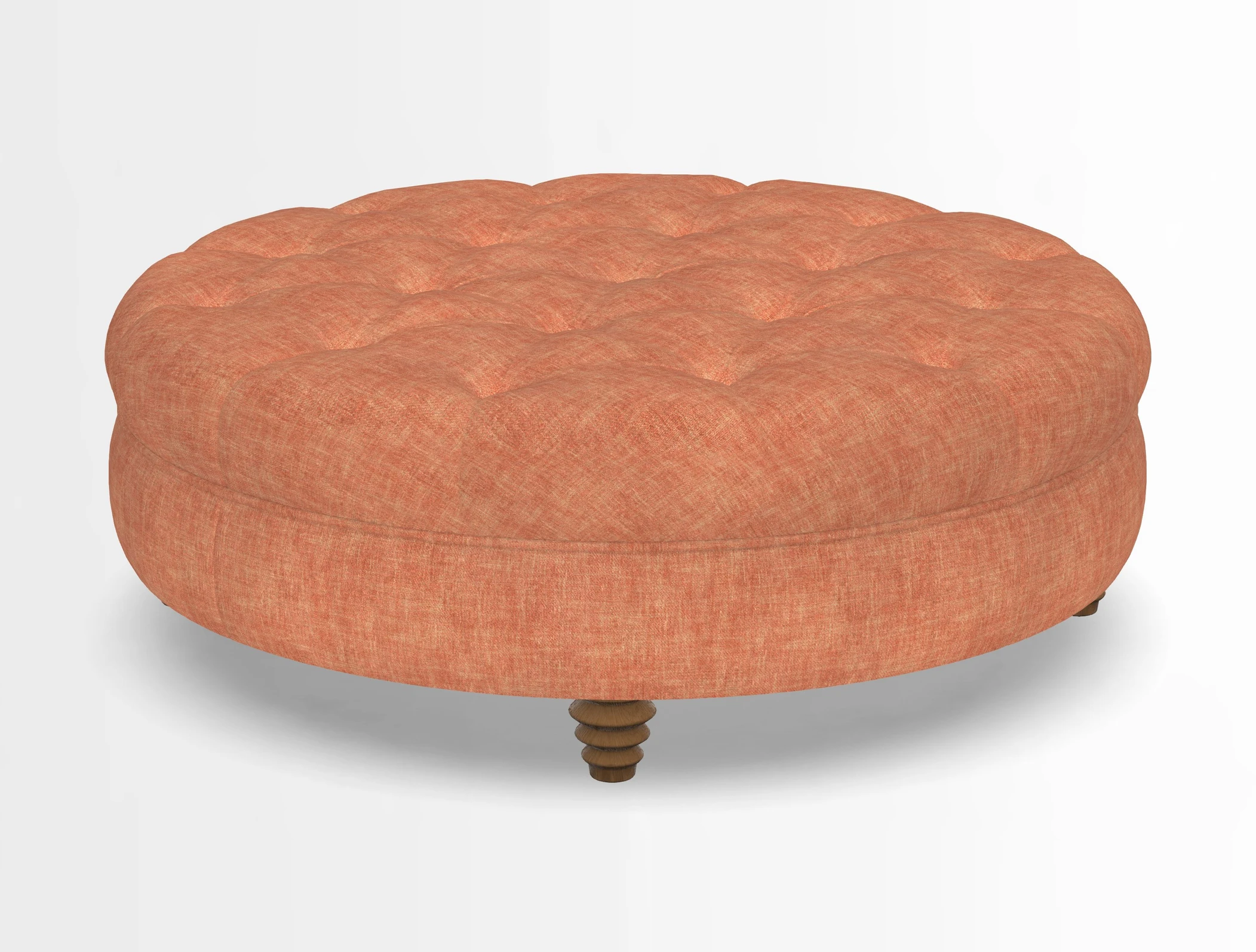 Helmsley Round Footstool in Linwood Omega Velvet Navy