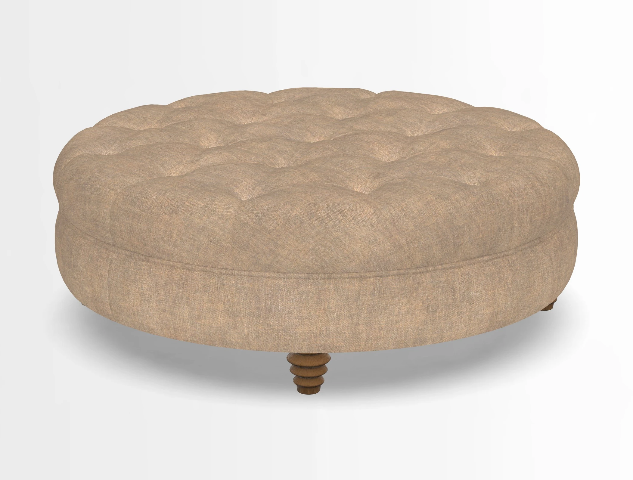 Helmsley Round Footstool in Linwood Omega Velvet Navy