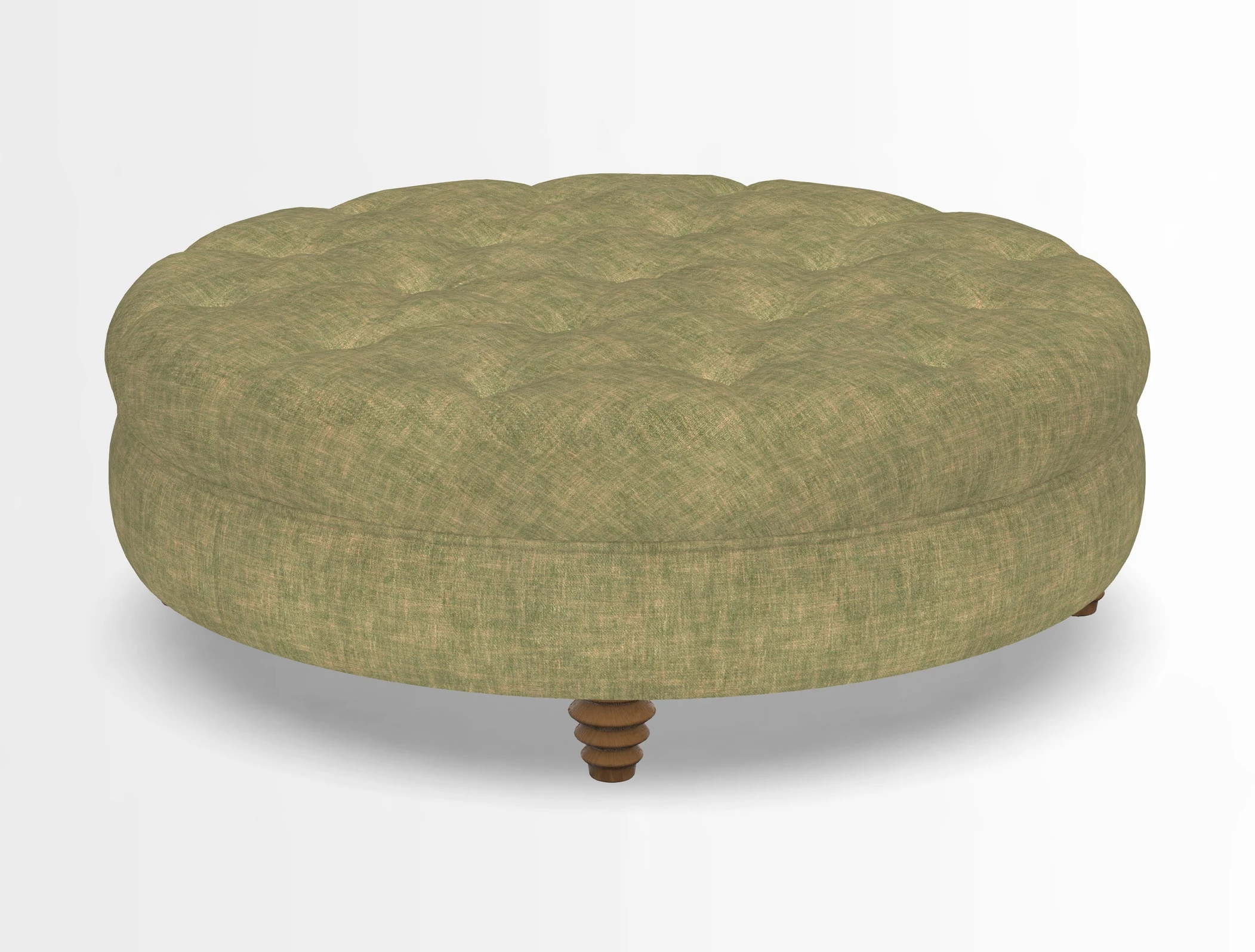 Helmsley Round Footstool in Linwood Omega Velvet Navy