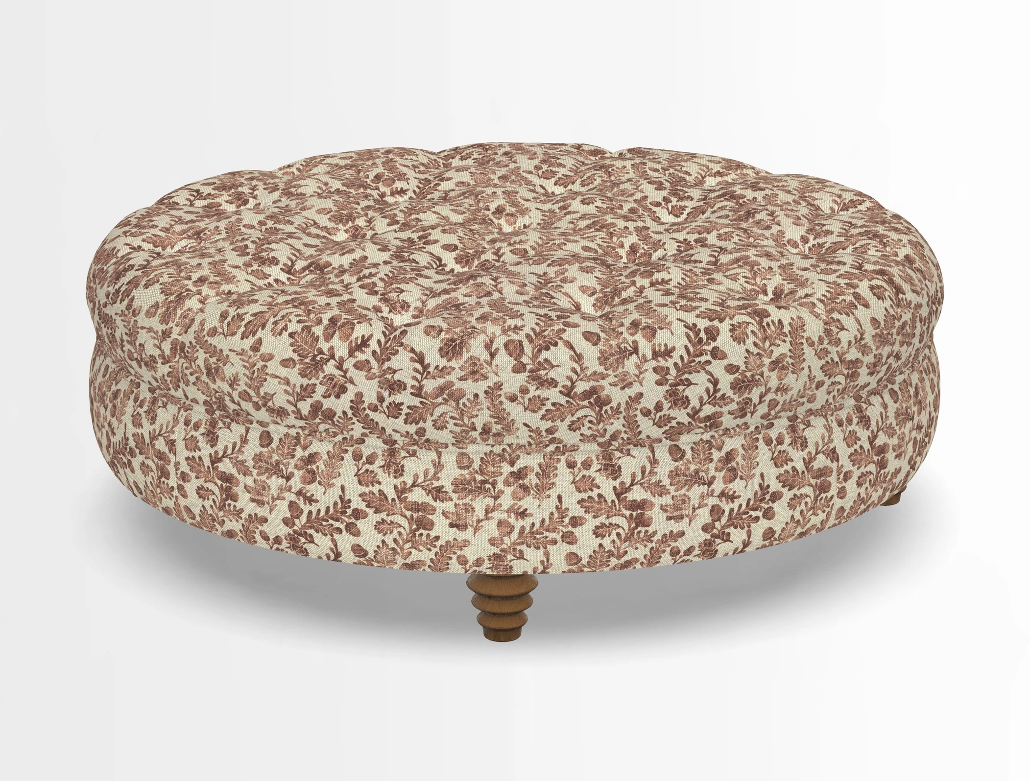 Helmsley Round Footstool in Linwood Omega Velvet Navy