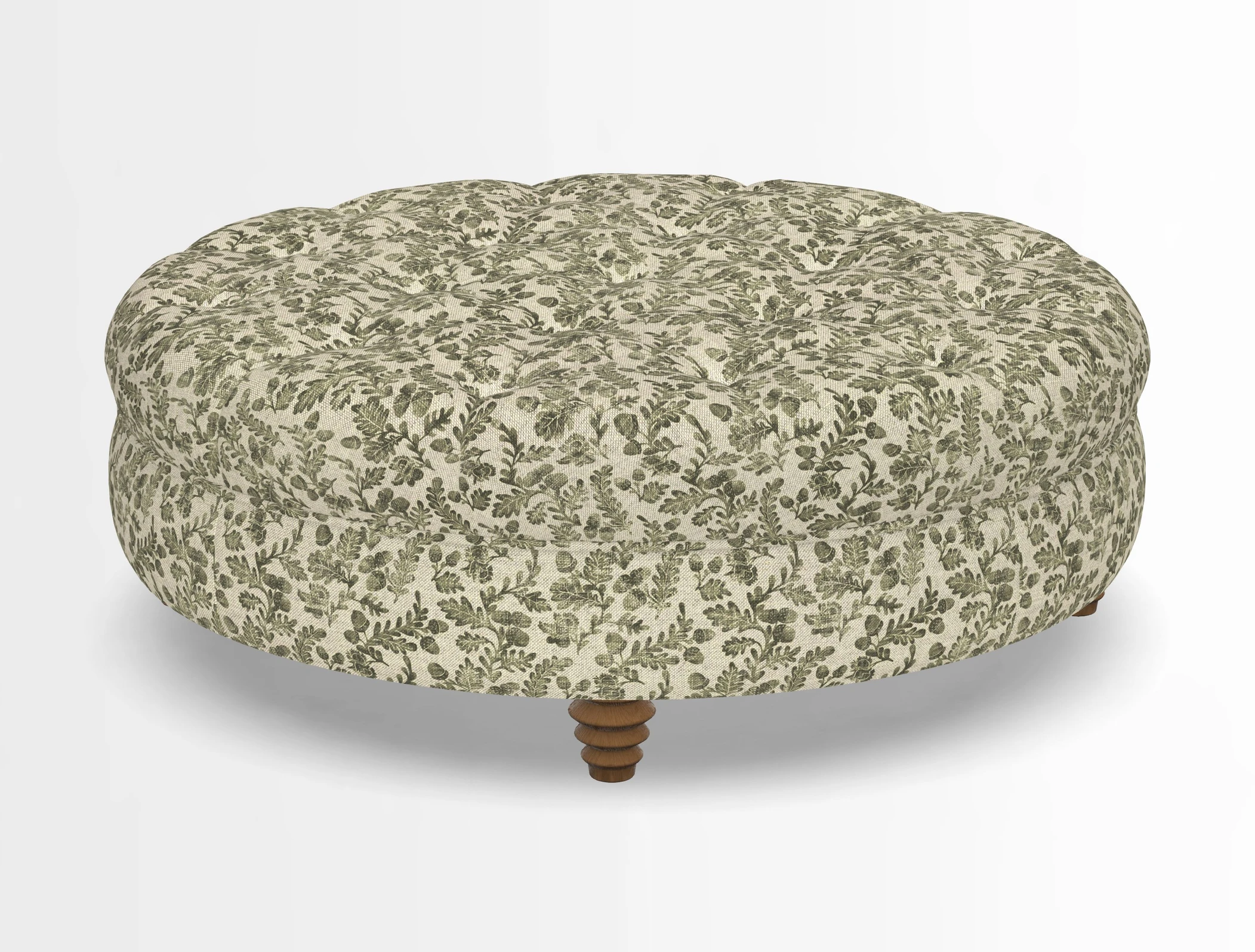 Helmsley Round Footstool in Linwood Omega Velvet Navy