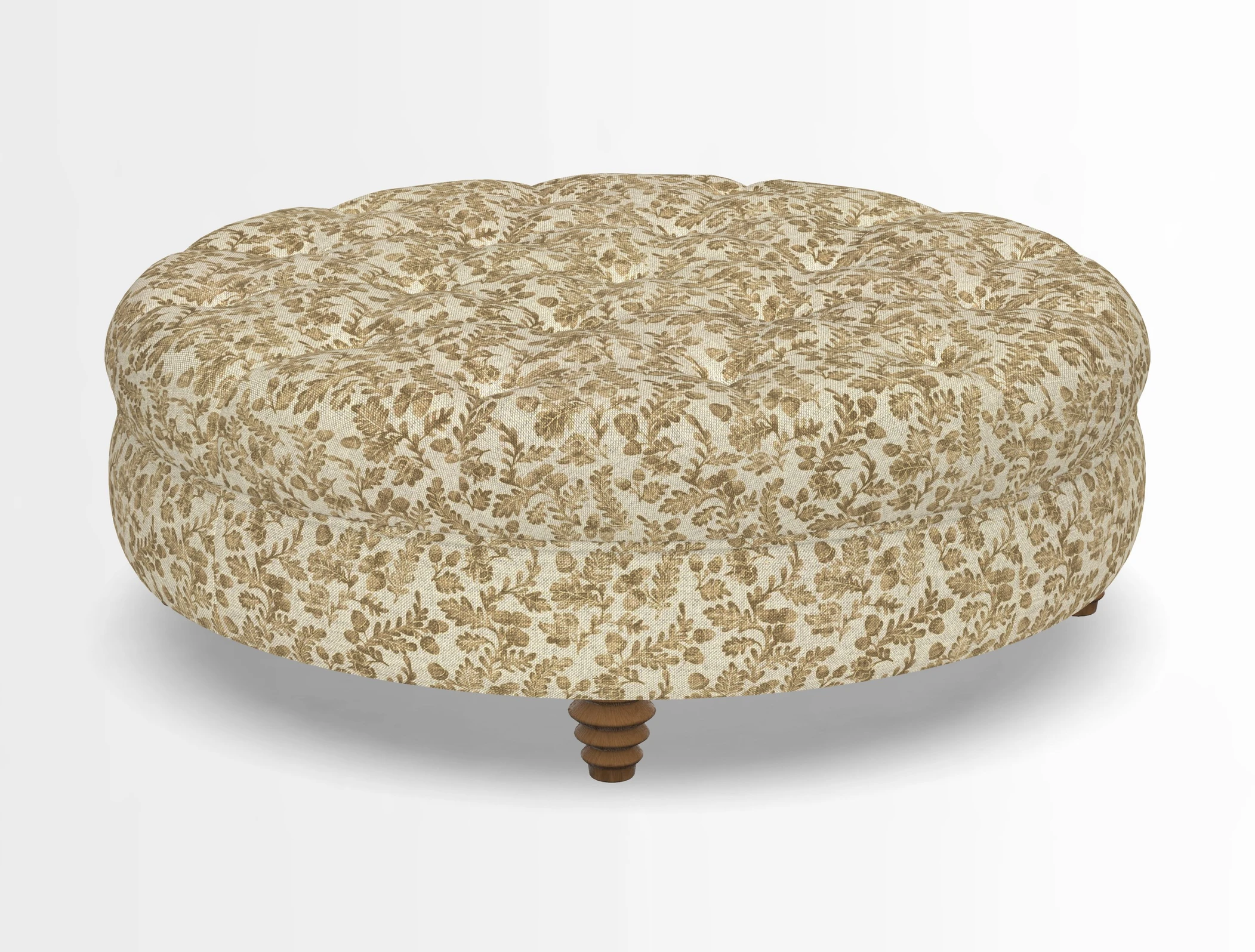 Helmsley Round Footstool in Linwood Omega Velvet Navy
