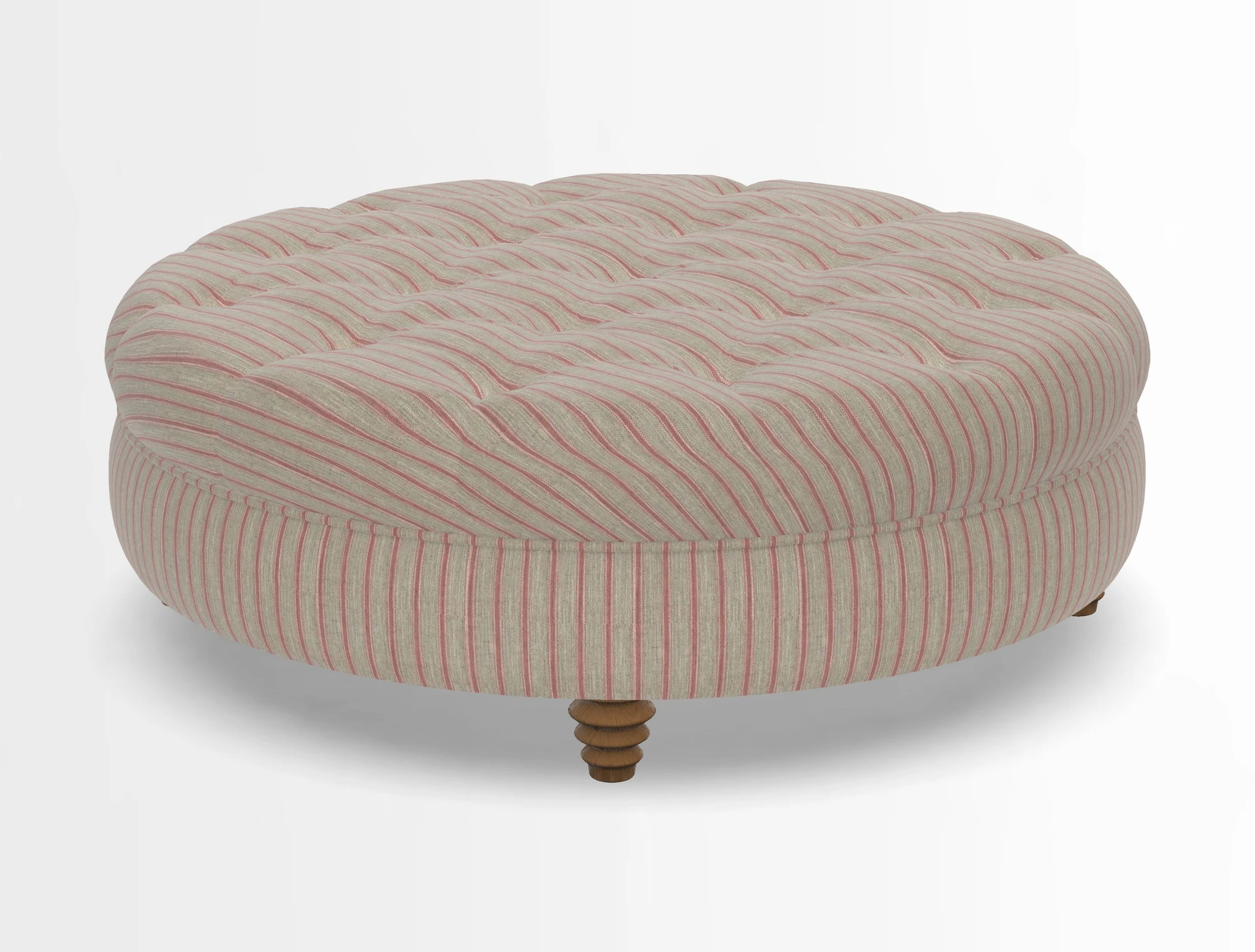 Helmsley Round Footstool in Linwood Omega Velvet Navy