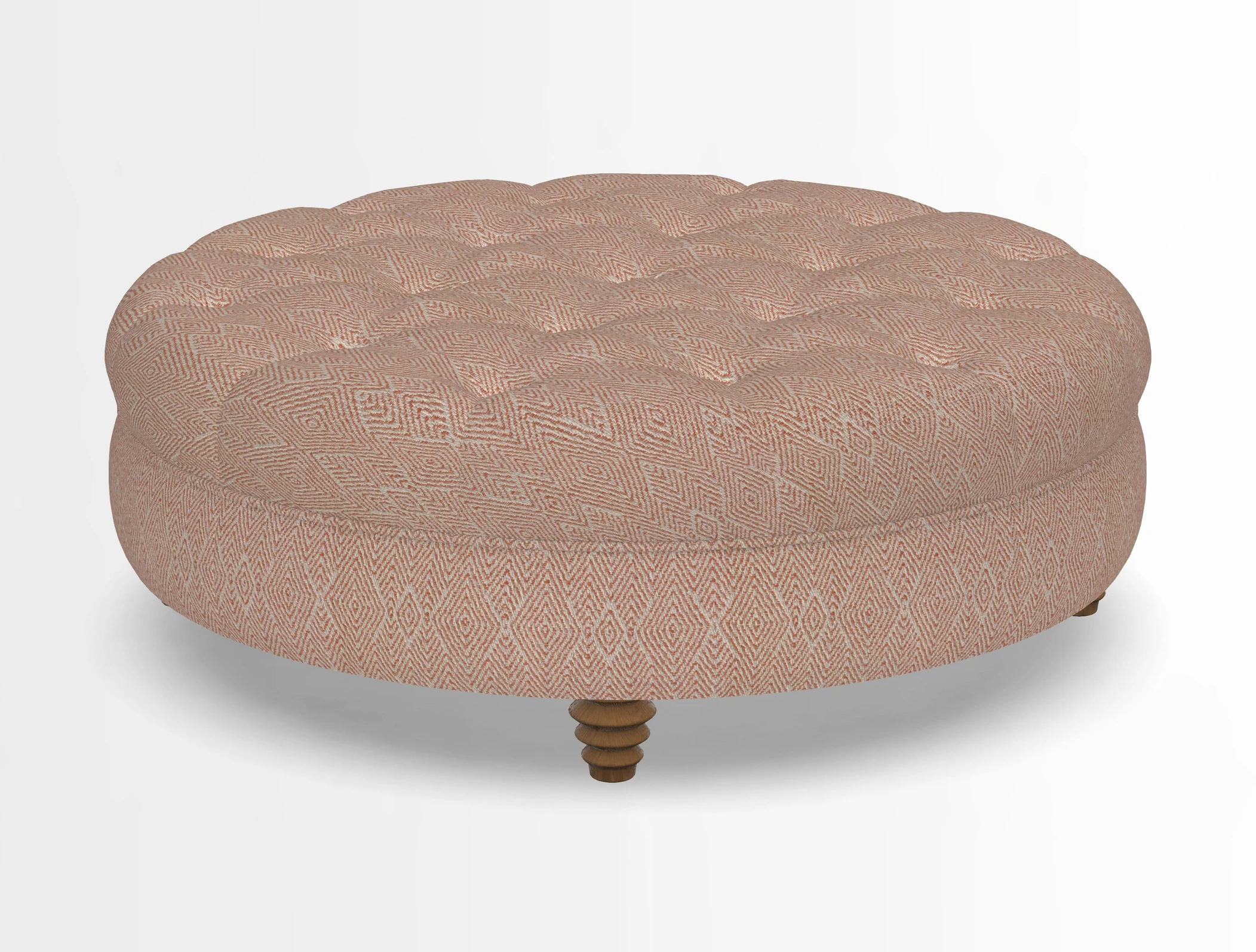 Helmsley Round Footstool in Linwood Omega Velvet Navy