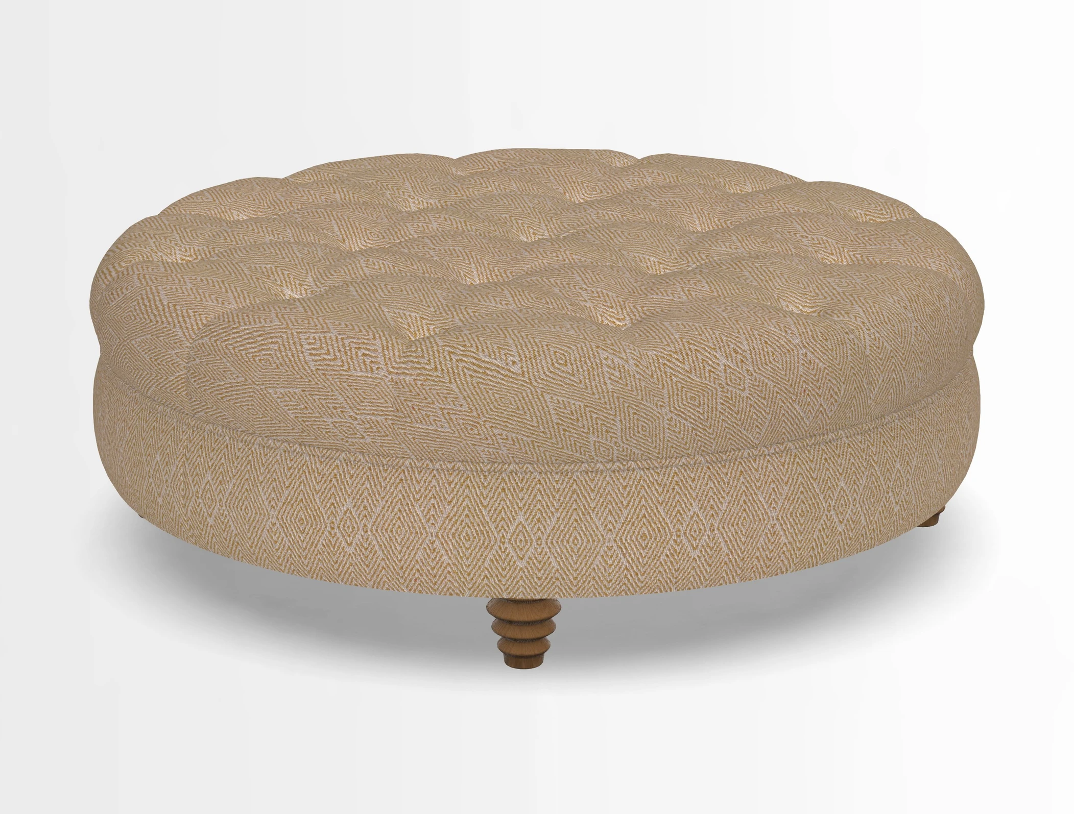 Helmsley Round Footstool in Linwood Omega Velvet Navy