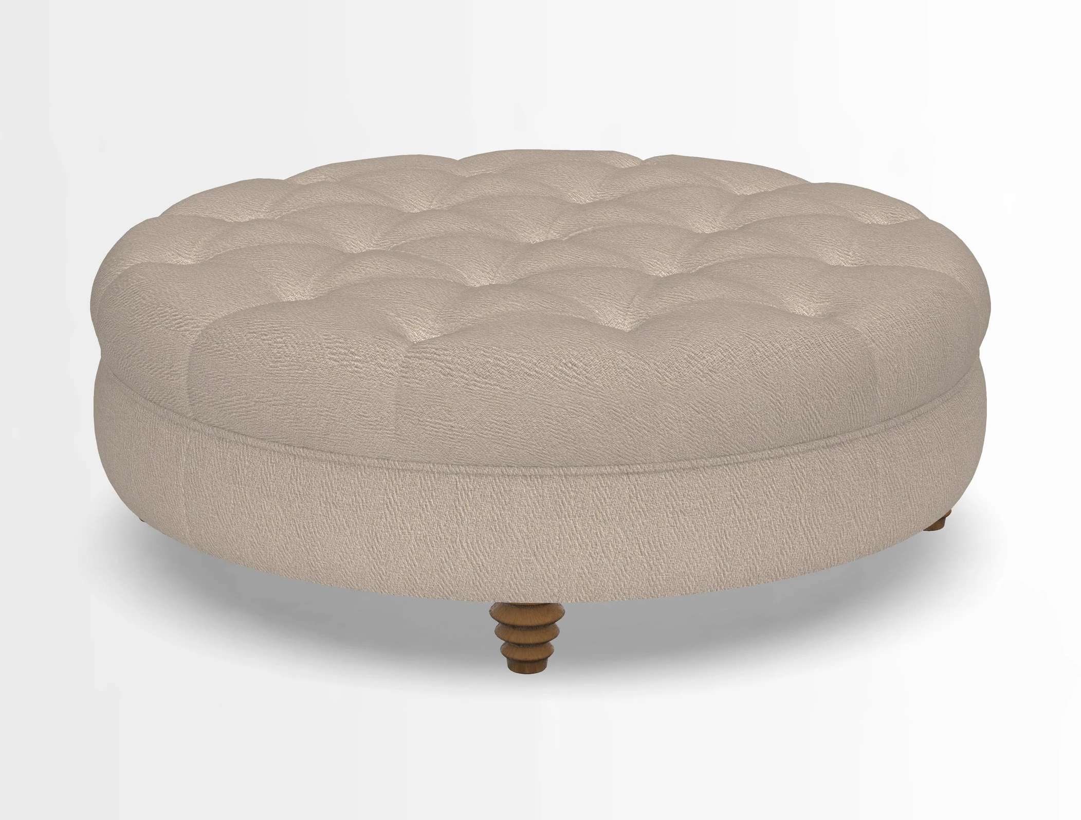 Helmsley Round Footstool in Linwood Omega Velvet Navy